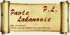 Pavle Lakanović vizit kartica